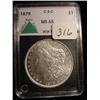 Image 1 : 1879 Morgan Silver Dollar  CRC  MS 65