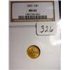 Image 1 : 1853 $1.00 Liberty Gold Coin   NGC MS 6