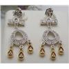 Image 1 : Diamond dangle earrings .33Ctw 14kt two