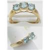 Image 1 : Ladys ring with three blue zircon appr