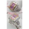 Image 1 : Ladys ring with four pink sapphires in