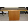 Image 1 : Teak glass (black insert) topped consol