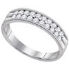 Diamond Double Row Milgrain Wedding Band 1/2 Cttw 10kt White Gold