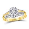 Diamond Bridal Wedding Engagement Ring Band Set 1/3 Cttw 10kt Yellow Gold