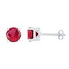Image 1 : Round Lab-Created Ruby Stud Earrings 2.00 Cttw 10kt White Gold