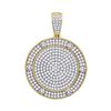 Image 1 : Mens Diamond Circle Medallion Charm Pendant 1-1/2 Cttw 10kt Yellow Gold