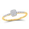 Image 1 : Diamond Small Slender Cluster Ring 1/12 Cttw 10kt Yellow Gold
