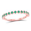 Image 1 : Round Emerald Square Dot Stackable Band Ring 1/5 Cttw 10kt Rose Gold