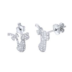 0.79 CTW Diamond Earrings 18K White Gold - REF-82N8Y