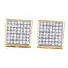 Image 1 : Diamond Square Cluster Earrings 1/3 Cttw 10kt Yellow Gold