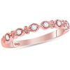 Image 1 : Diamond Milgrain Stackable Band Ring 1/10 Cttw 14kt Rose Gold