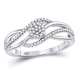 Diamond Open Strand Cluster Ring 1/6 Cttw 10kt White Gold