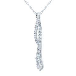 0.50 CTW Diamond Necklace 14K White Gold - REF-46H5M