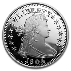 1 oz Silver Round - 1804 Silver Dollar Proof Like