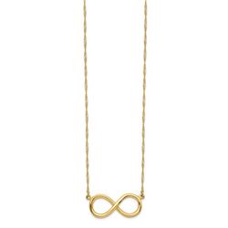 14k Yellow Gold Polished Infinity Necklace - 16.5 in.
