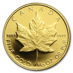 1989 Canada 1/10 oz Proof Gold Maple Leaf
