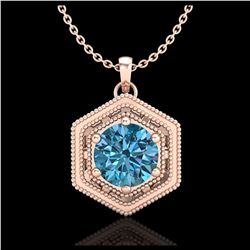 1.43 ctw SI Fancy Blue Diamond Halo Ring 10K White Gold