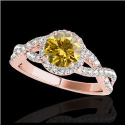 1.56 ctw H-SI/I Diamond Solitaire Halo Ring 10K Rose Gold