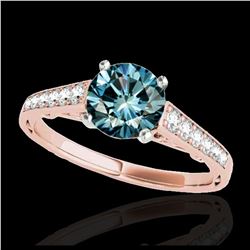 1.50 ctw SI Fancy Blue Diamond 3 Stone Ring 10K White Gold