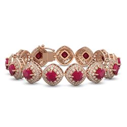 64.99 ctw London Topaz & Diamond Necklace 14K Rose Gold