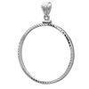 Image 1 : Sterling Silver Screw Top Diamond Cut Coin Bezel - 39.4 mm