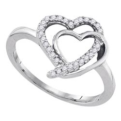 Sterling Silver Mens Round Diamond Square Cluster Stud Earrings 1/8 Cttw