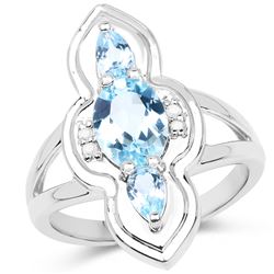 1.47 ctw Genuine Tanzanite .925 Sterling Silver Ring