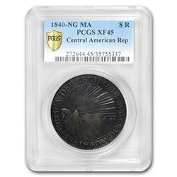 1840-NG Central American Republic 8 Reales XF-45 PCGS