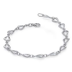 14k White Gold Polished Link Bracelet
