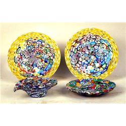 A GROUP OF FOUR MILLEFIORI TABLE ACCESSORIES