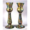 Image 1 : A PAIR OF GILT DECORATED MILLEFIORI CANDLE HOLDERS