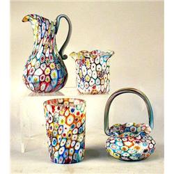 A GROUP OF FOUR MILLEFIORI TABLE ARTICLES