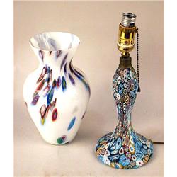 A MILLEFIORI TABLE LAMP