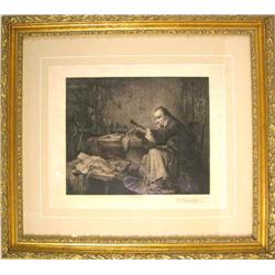 A FRAMED ENGRAVING