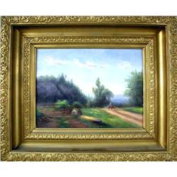 AN OIL ON CANVAS