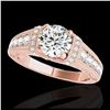 Image 1 : 2.05 ctw SI Fancy Blue Diamond Halo Ring 10K Rose Gold
