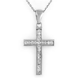 0.80 ctw Princess VS/SI Diamond Halo Necklace 14K White Gold