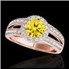 Image 1 : 1.69 ctw SI/I Fancy Intense Yellow Diamond Ring 10K Rose Gold