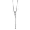 Image 1 : 14k White Gold .25ct Diamond 3-stone w/dangle Necklace - 18 in.