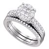 Image 1 : 14kt Yellow Gold Princess Diamond Cluster Bridal Wedding Engagement Ring 1.00 Cttw