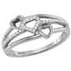 Image 1 : 10kt White Gold Round Diamond Diagonal Square Milgrain Frame Cluster Ring 1/6 Cttw