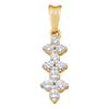 Image 1 : 10kt White Gold Round Diamond 3-Stone Vertical Stud Earrings 1/3 Cttw
