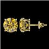 Image 2 : 6 ctw Ruby & VS/SI Diamond Earrings 18K Yellow Gold