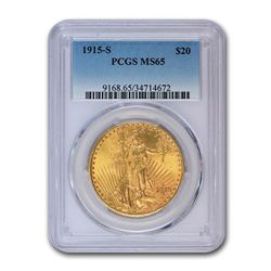 1915-S $20 Saint-Gaudens Gold Double Eagle MS-65 PCGS