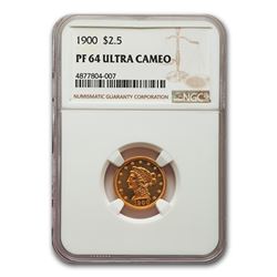 1900 $2.50 Liberty Gold Quarter Eagle PF-64 UCAM NGC