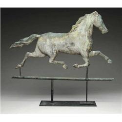 FINE RUNNING HORSE WEATHERVANE ATTRIBUT