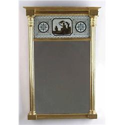 FINE FEDERAL EGLOMISE PANEL MIRROR