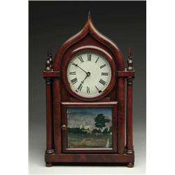 SCARCE FOUR COLUMN GOTHIC SHELF CLOCK B