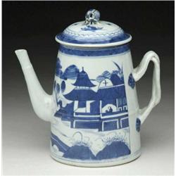 NICE BLUE AND WHITE CANTON STRAP HANDLE