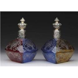 PAIR OF ENGRAVED DRESSER BOTTLES